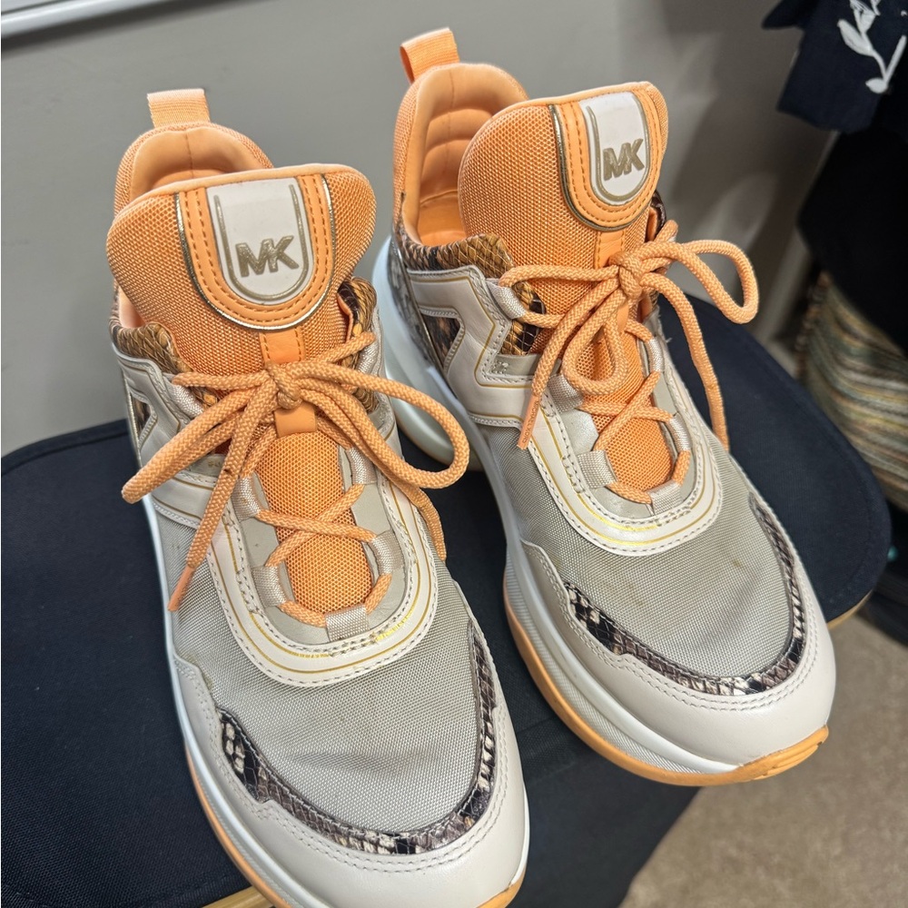 Michael Kors Orange and Cream Sneakers